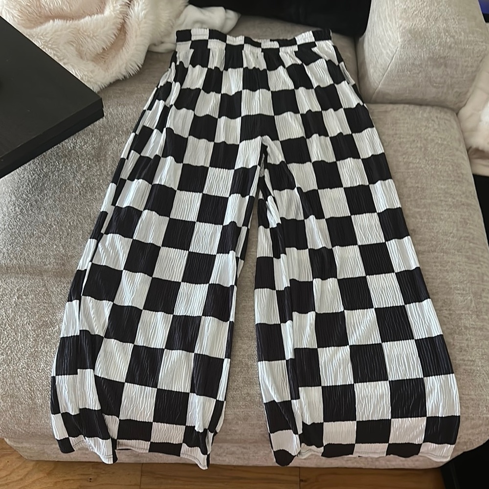 Super Comfy Checkered Black and White Pants from bourbon and belles online